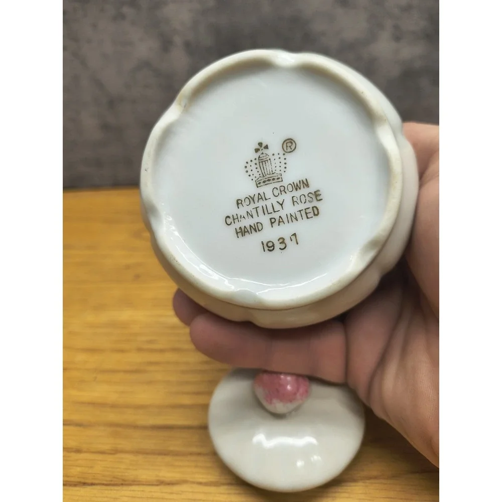 Royal Crown Chantilly Sugar‎ Bowl With Lid VTG 1937 Japan